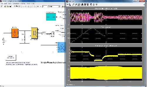 شبیه سازی  ماشین آسنکرون تک فاز - کنترل برداری درایو AC 
