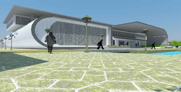 دانلود نقشه کامل کتابخانه همراه با رندرهای تریدی مکس