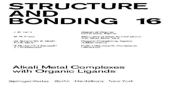 Alkali Metal Complexes with Organic Ligands