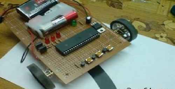 دانلود پروژه ربات تعقیب خط با میکروکنترلر AVR ATmega32 - با دو سنسور مادون قرمز - به همراه شماتیک مدار و برنامه میکرو کنترلر