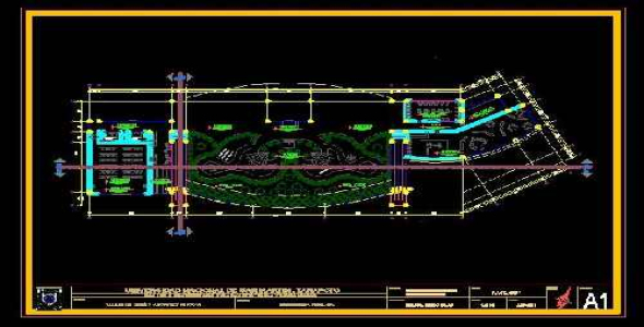 دانلود پلان اتوکد طراحی کتابخانه عمومی همراه با مقاطع و سایت پلان پروژه