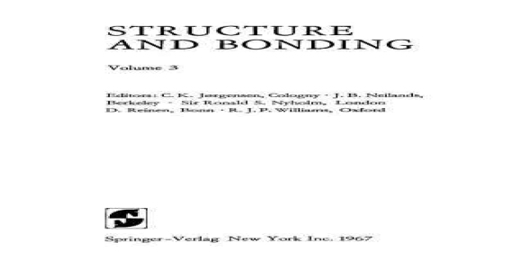 Structure and Bonding, Volume 3
