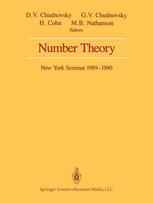Number Theory: New York Seminar 1989–1990