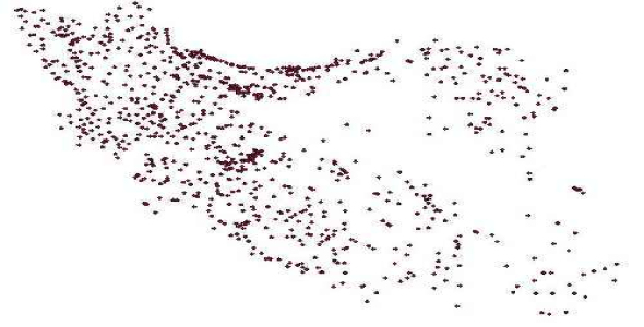 نقشه شیپ فایل شهرهای ایران