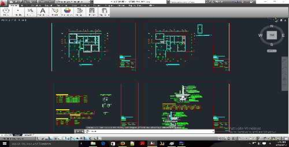 نقشه کامل ساختمان 2 طبقه با 4نماو4 مقطع