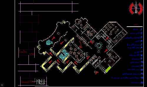فایل اتوکد طراحی موزه همراه با سایت پلان دقیق، مقاطع، نماها و مبلمان داخلی پروژه