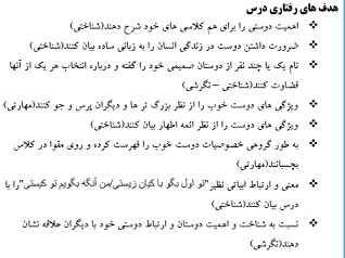 
	طرح درس مطالعات اجتماعی موضوع دوستی پایه ششم
