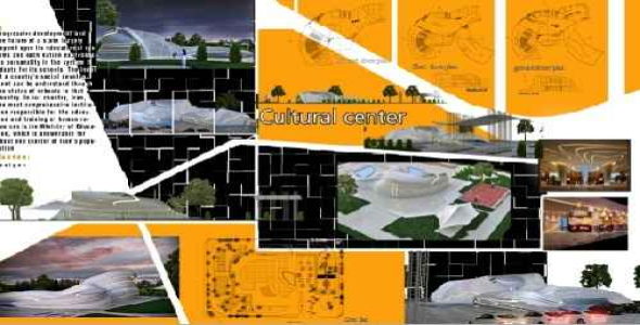 پروژه فرهنگی شامل شیت لایه باز+ فایل کد نقشه ها + فایل تری دی مکس  + رندرهای پروژه