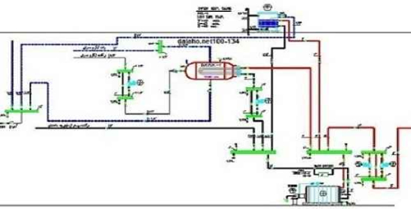 مجموعه نقشه های تاسیسات مکانیکی در اتوکد(موتورخانه  و برج و استخر و ....)