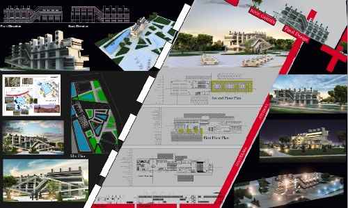 پروژه فرهنگسرای کتاب شامل شیت لایه باز+ فایل کد نقشه ها + فایل تری دی مکس  مدل بنا + رندرهای پروژه