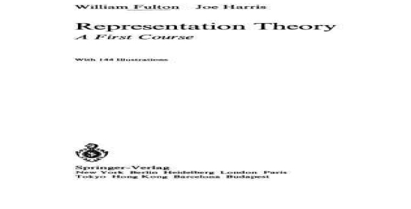 Representation Theory: A First Course