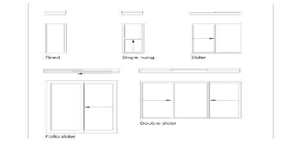 فایل اتوکد طراحی دقیق و اصولی پنجره (همراه با ابعاد و اندازه های استاندارد)