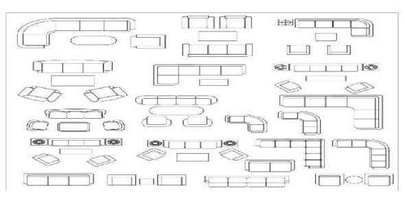 فایل اتوکد مبلمان (مبل تختخواب شو) برای طراحی داخلی