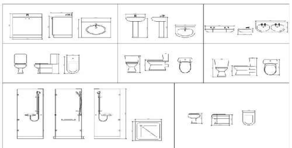 فایل اتوکد آبجکت های طراحی داخلی حمام