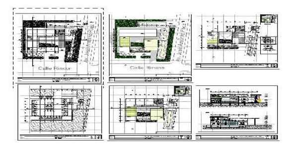 فایل اتوکد طراحی مرکز فرهنگی همراه با پلان ها و مقاطع