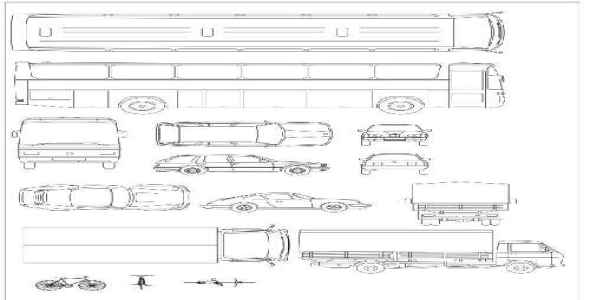 فایل اتوکد آبجکت های خودرو، موتورسیکلت و دوچرخه برای استفاده در طراحی