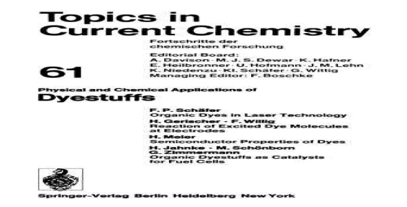 Physical and Chemical Applications of Dyestuffs