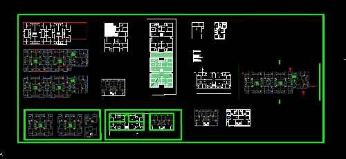 فایل اتوکد طراحی آپارتمان مسکونی با پلان های برنامه ریزی شده و دقیق