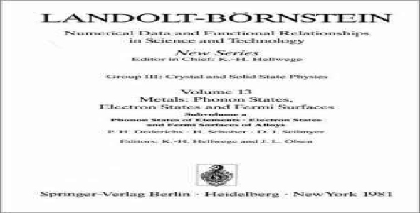 Phonon States of Elements. Electron States and Fermi Surfaces of Alloys   Phononenzustande von Elementen. Elektronenzustande und Fermiflachen von Legi