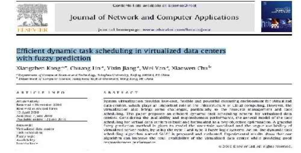 زمانبندی موثر وظایف پویا در مراکز  مجازی داده با پیش بینی فازی