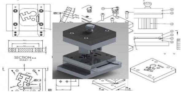 
	نقشه های اجرایی قالب برش آدمک طراحی شده در سالیدورک
