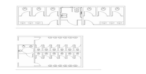 فایل اتوکد طراحی چندین نمونه سرویس بهداشتی عمومی