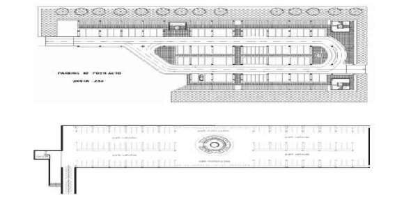 فایل اتوکد طراحی سه نمونه پارکینگ خودرو