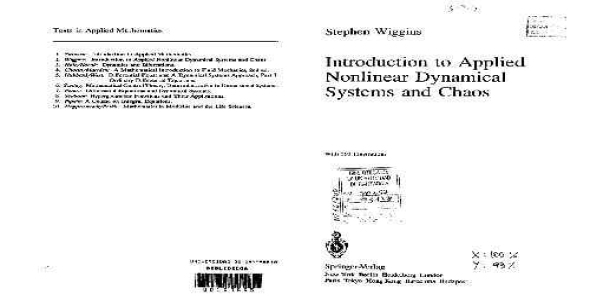 Introduction To Applied Nonlinear Dynamical System And Chaos