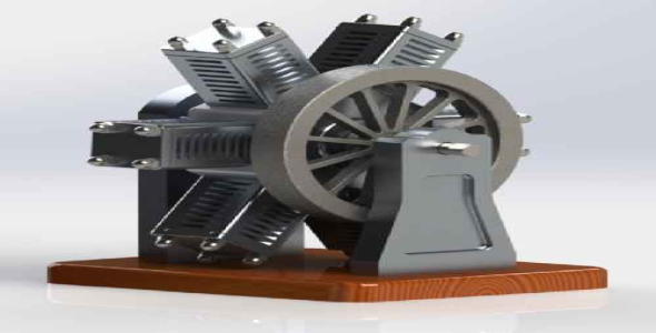 پروژه نقشه کشی صنعتی 2 با سالیدورکس(موتور شعاعی)