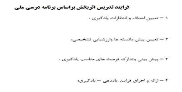 
	طراحی تدریس اثربخش براساس برنامه درسی ملی
