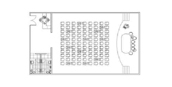 فایل اتوکد طراحی داخلی سالن کنفرانس (نمونه شماره یک)
