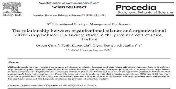 
	ترجمه مقاله با موضوع رابطه بین سکوت سازمانی و رفتار شهروندی سازمانی، یک بررسی پژوهشی در منطقه ارزروم

