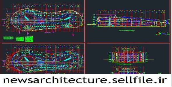 اتوکد پروژه کامل مجتمع تجاری با تمام جزئیات 