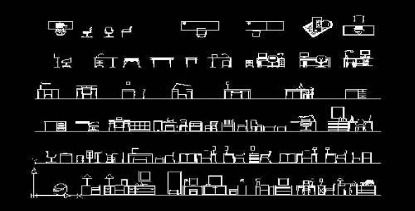 فایل اتوکد طراحی مبلمان و تجهیزات فضای اداری و کاری