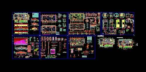 فایل اتوکد طراحی بیمارستان تخصصی همراه با پلان ها، برش ها، نماها و جزئیات معماری