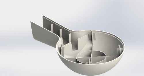 قطعه پلاستیکی طراحی شده در نرم افزارsolid works