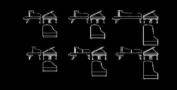فایل اتوکد آبجکت انواع پیانو