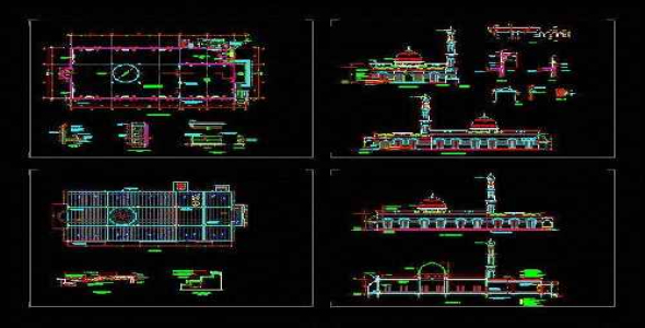 پلان اتوکد مسجد