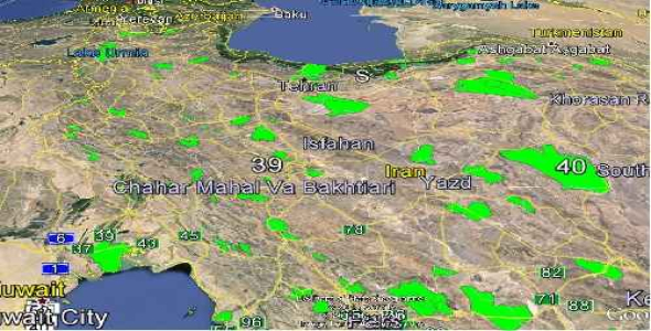 شیپ فایل کل مناطق حفاظت شده ایران همراه با فایل kmz