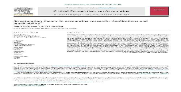 ترجمه فارسی مقاله حسابداری (نظریه ساختاری در تحقیقات حسابداری : نرم افزار و کاربرد)