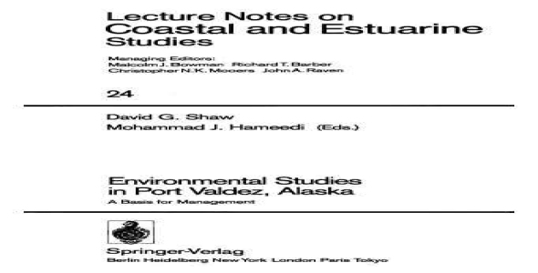 Environmental studies in Port Valdez, Alaska : a basis for management