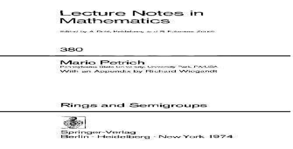 Rings and Semigroups