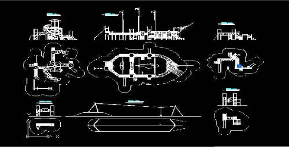 فایل اتوکد آبجکت انواع تجهیزات و امکانات زمین بازی کودکان