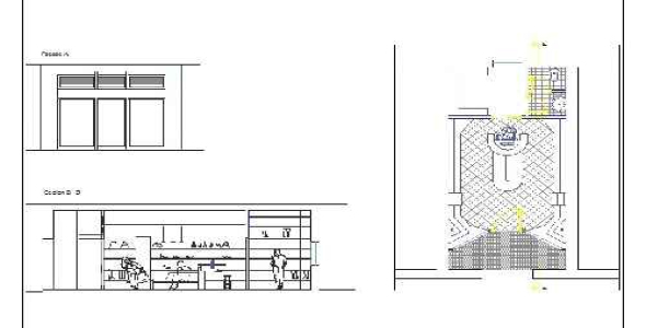 فایل اتوکد طراحی مغازه پوشاک همراه با مقطع مبلمان شده و نما
