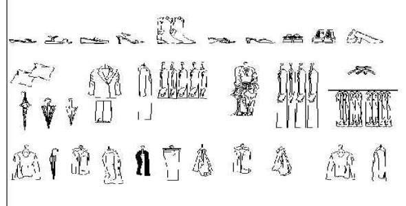 فایل اتوکد آبجکت انواع لباس و کفش