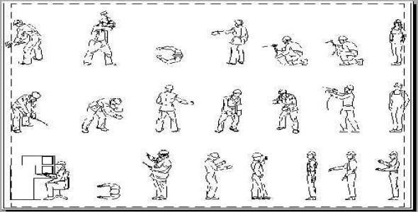 فایل اتوکد آبجکت انواع پرسوناژ انسان (در حال کار)