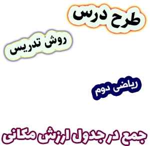 طرح درس و روش تدریس ریاضی دوم، فصل6: جمع در جدول ارزش مکانی پی دی اف داک