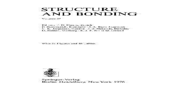 Structure and Bonding, Vol. 29
