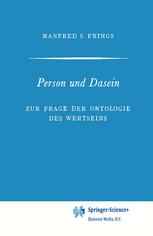 Person und Dasein: Zur Frage der Ontologie des Wertseins