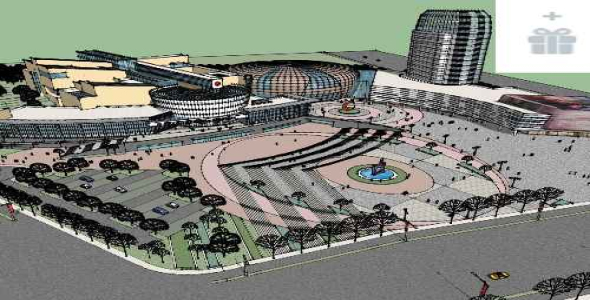 پروژه فرهنگی تجاری شماره 2 شامل فرم 3 بعدی اسکتچ آپ  + 1 پروژه دیگر